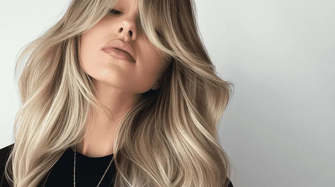 Kobieta z blond włosami i lekka grzywka na boki, podkreślająca jej delikatne rysy.