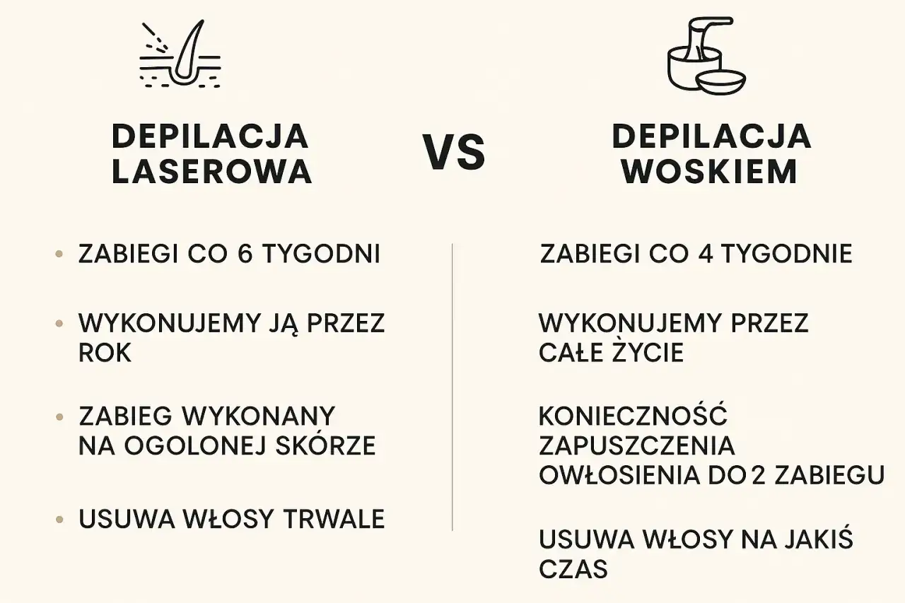 Depilacja laserowa przed i po